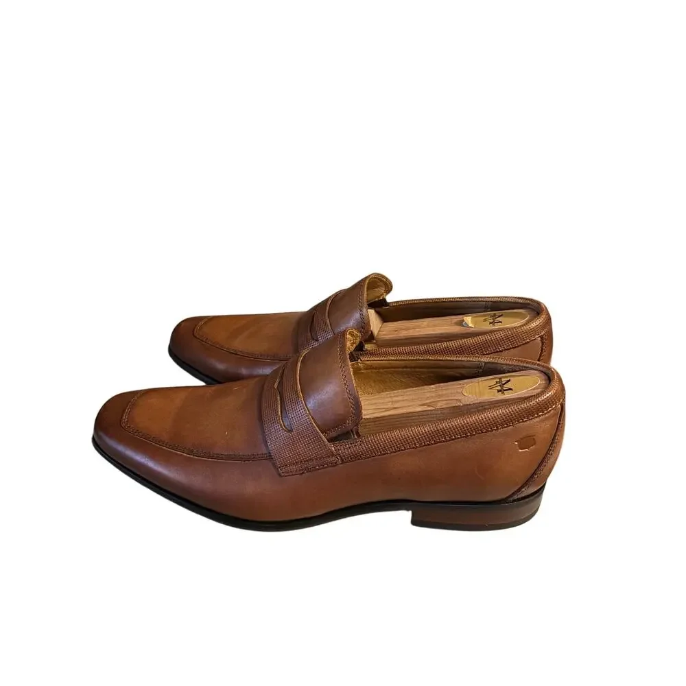 Florsheim Men’s Cognac Leather Modena Moc Toe Shoes Size 8D